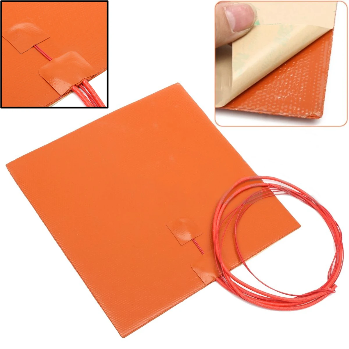 

FGHGF New 200W 12V 200*200mm Silicone Heater Pad For 3D Printer Heated Bed Heating Mat
