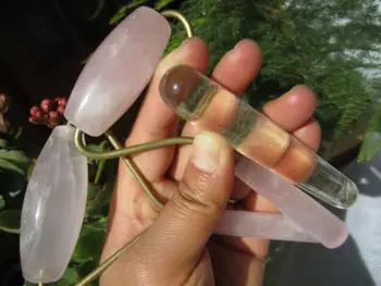 

2 PIECES PINK ROSE QUARTZ MASSAGE WAND PLUS 1 CLEAR QUARTZ MASSAGE WAND CHEAP PRICE FREE SHIPPING
