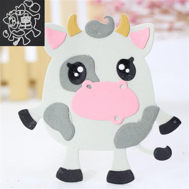 1pc new cute cow template metal cutting dies stencil scrapbooking