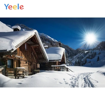 

Yeele Winter Merry Christmas Party House Snow Rural Scenery Baby Photo Background Custom Photography Backdrop For Photo Studio