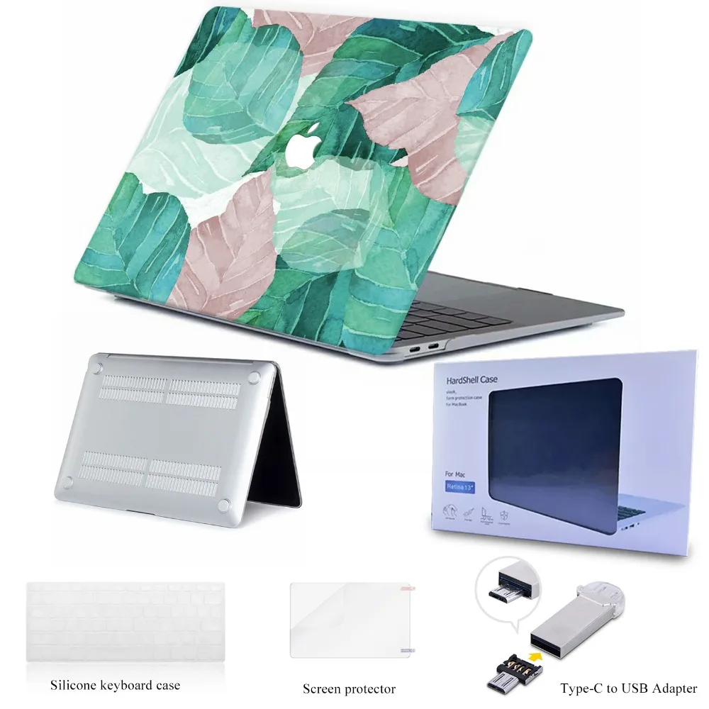 

Literary leaf case for MacBook Air Pro Retina 12 13 15 mac book Pro 13.3 15.4 inch Laptop Shell Case Keyboard Cover Protector