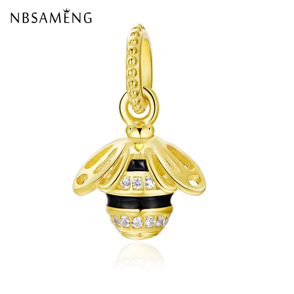 

2018 Authentic Original 925 Sterling Silver Bead Shine Queen Bee Necklace Pendant Fit Original Pandora Bracelets Charms Jewelry