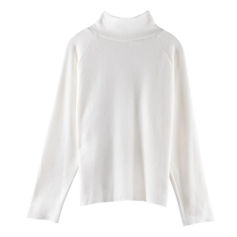 Autumn New Women Sweater Casual Loose Turtleneck Knitted Jumpers 2019 Long Batwing Sleeve Crocheted Pullovers Streetwear Winter