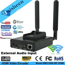 Unisheen H.264 IPTV видео кодировщик 2,4G 5,8G wifi HDMI vmix wowza youtube facebook ip rtmp прямая передача