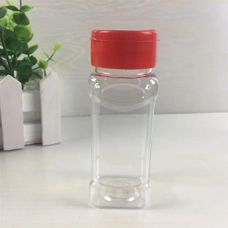 ROSENICE 6pcs Plastic Seasoning Bottle Spice Pot Pepper Shakers Salt Jar Condiment Can Cruet for Barbecue Kitchen(Red