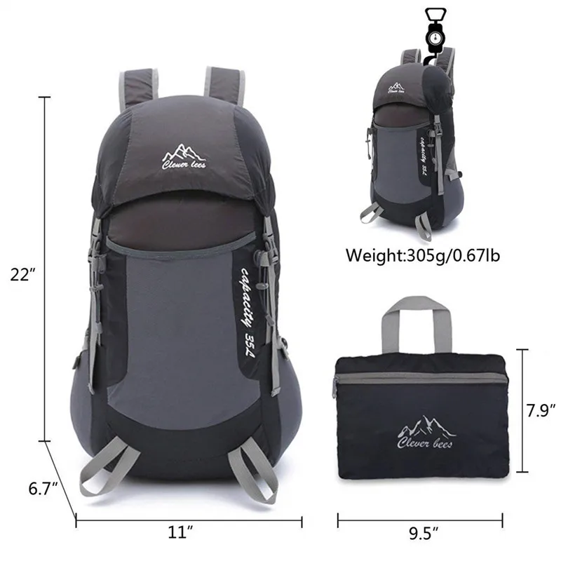 35L походный рюкзак для путешествий, Складная Легкая спортивная сумка, прочная водонепроницаемая сумка для мужчин и женщин, Сумка для кемпинга на открытом воздухе