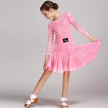 Новинка года; кружевное платье для латинских танцев для девочек; танцевальный костюм; Детские платья для сальсы; 6 цветов;