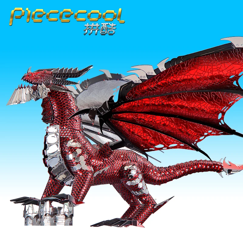 Металлический 3D пазл Piececool модель черного дракона сделай сам нано Лазерная