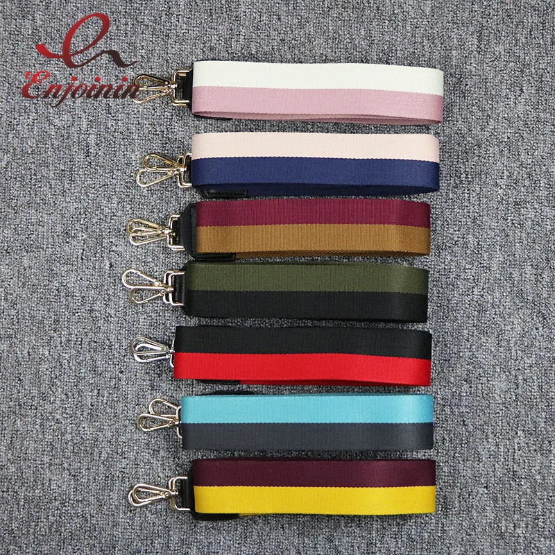 Stitching Color Canvas Stripe Contrast Color Fashion Women Handbags