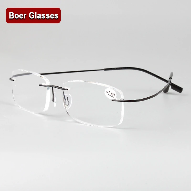 Gafas flexibles de titanio con memoria sin montura, lentes de lectura para presbicia, con aumento + 1,0 + 1,5 + 2,0 + 2,5 + + 3,5 + 4,0 +|eyeglasses reading|presbyopic glassesreading eyeglasses - AliExpress