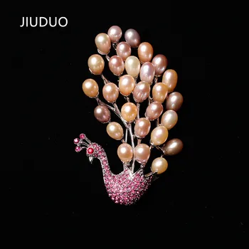 

Korean fashion accessories with wild luxury gray pearl pendant crystal brooch corsage needle collar flower clothing women