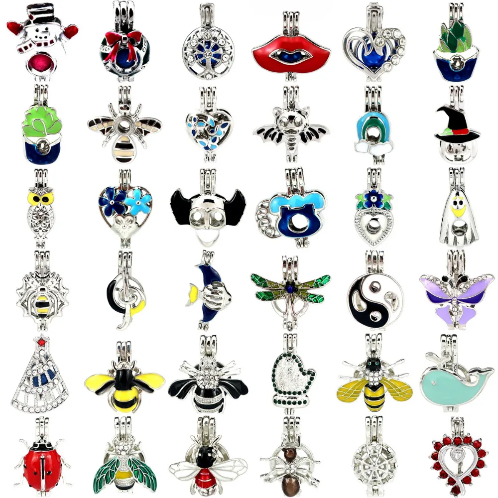 

10PCS Mix Enamel Beauty Colorful Series Pendant Fairytale Party Essential Oil Diffuser -Cute Gift