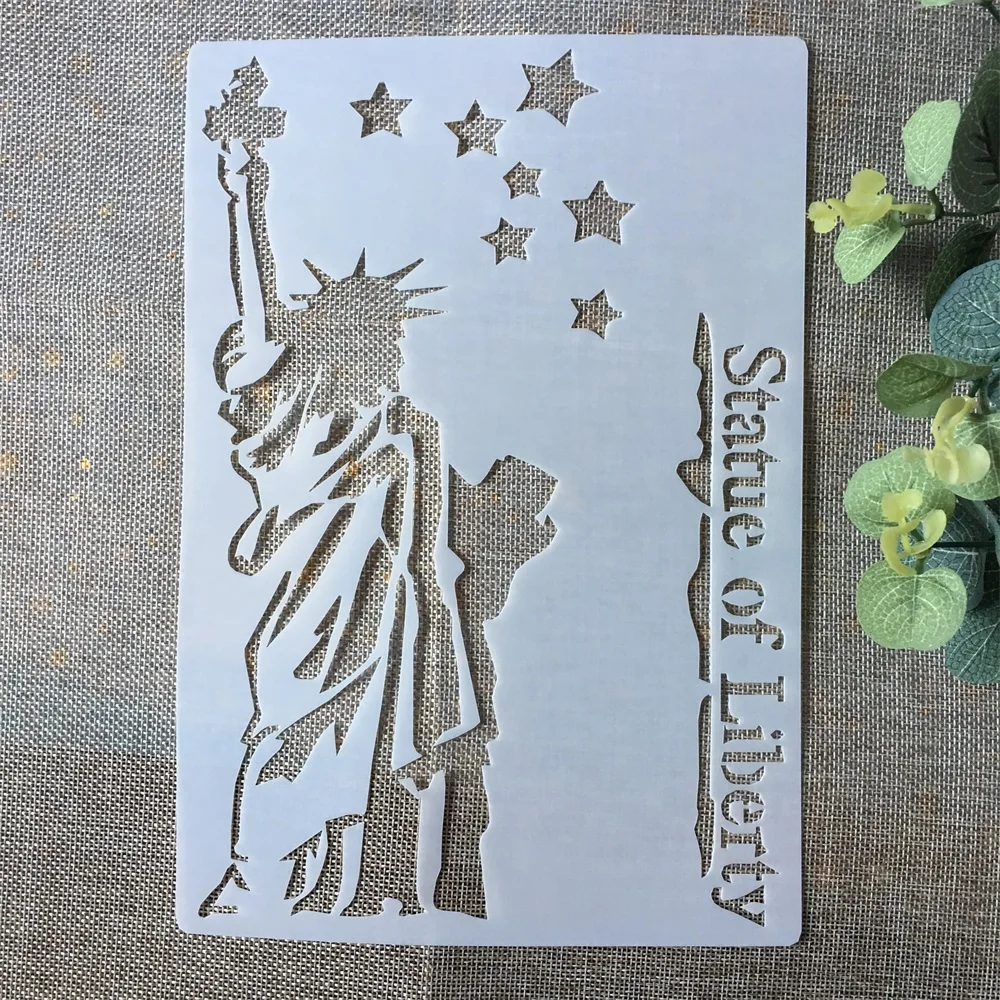 

A4 Statue of Liberty DIY Layering Stencils Painting Scrapbook Coloring Embossing Album Decorative Paper Card Template