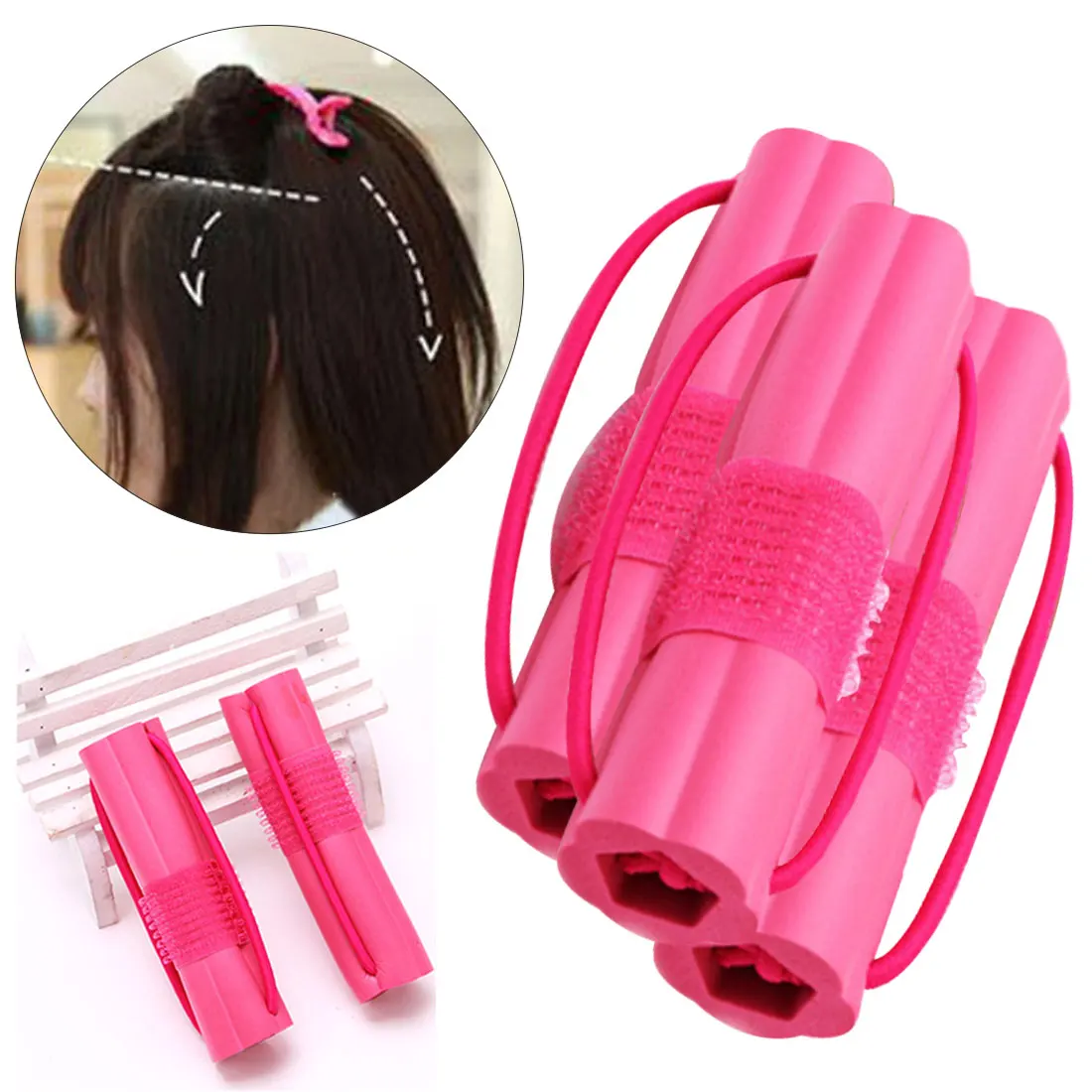 DIY Wavy Hair Magic Foam Sponge Hair Curler New Fashion 6pcs Travel