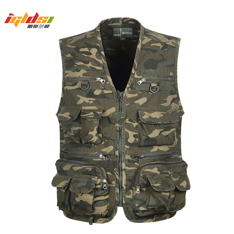 

Unloading Tactical Vest Camo Coat Fashion Men Summer Waistcoat Mesh Work Sleeveless Jacket Tool Many Pocket Camouflage Vest Male