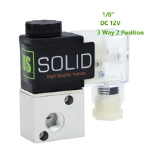 U.S. Solid 1/" 3 способа 2 положения пневматический Электрический электромагнитный клапан DC 12 V алюминиевый сплав