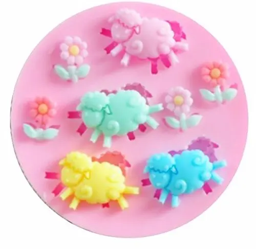 

Animal Sheep Flower Shape 3D Silicone cake mold tools soap chocolate mould for the kitchen baking clay mold 50-152 Gift