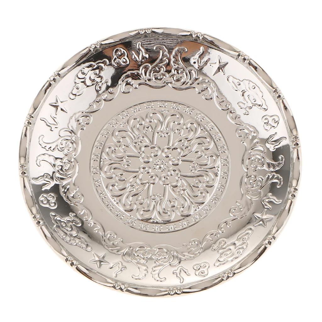 Round~Alloy Teacup Coaster Coffee Cup Mat For Kung Fu Tea Fittings Silver