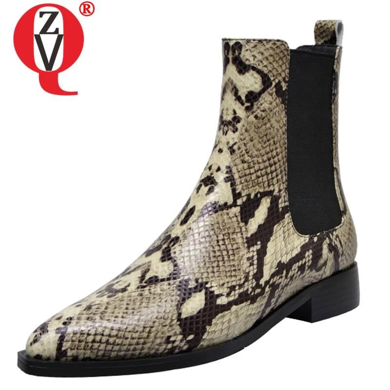 flat snakeskin boots