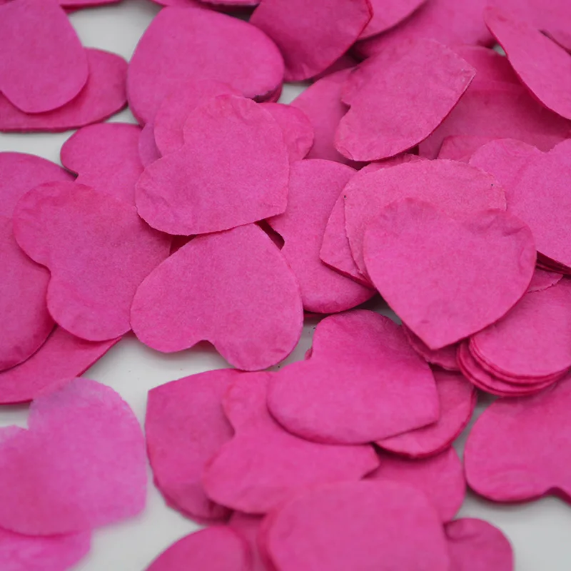 1000pcs/Pack Multicolor Heart Shape Pink Blue Peach Paper Confetti Party Wedding Table Decoration Birthday Party Decorative 10g - Цвет: HC05rose red