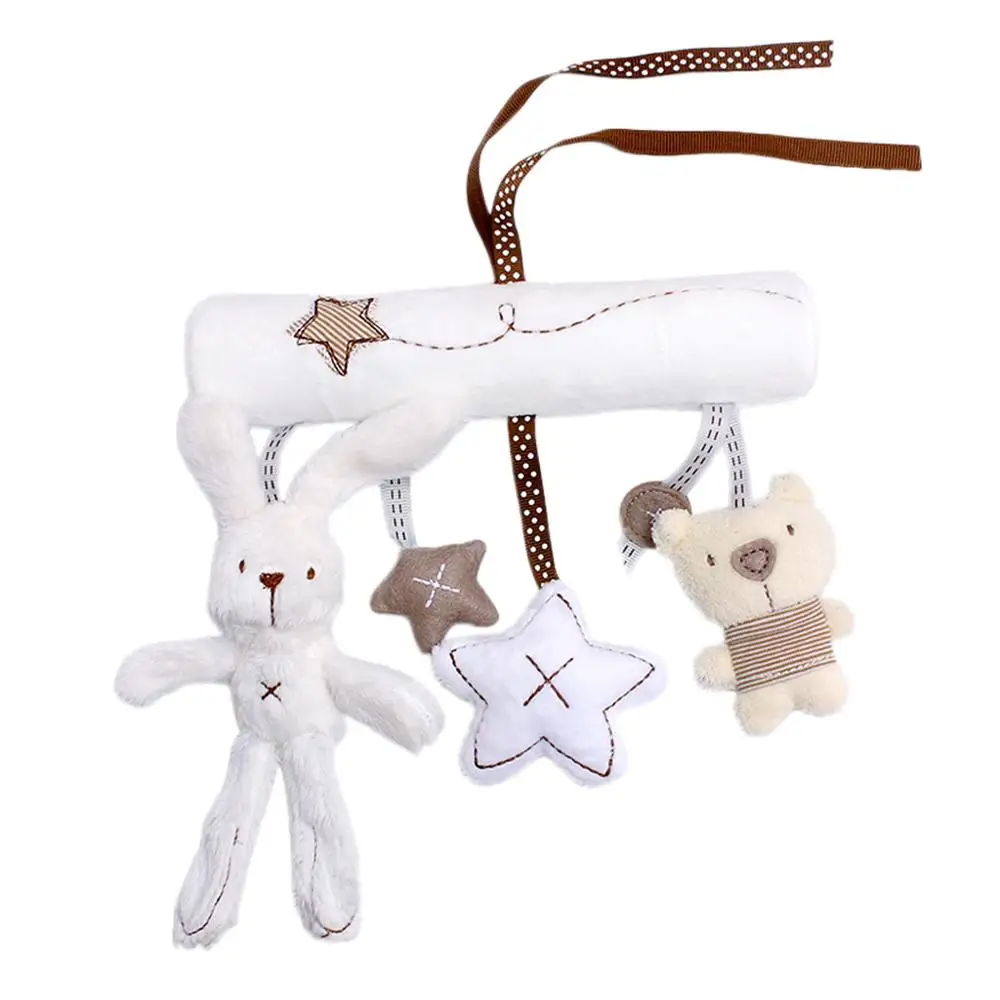 

Baby toys cute bear rabbit pentagonal rattle hanging education bed children's mobile phone plush appease doll FF4