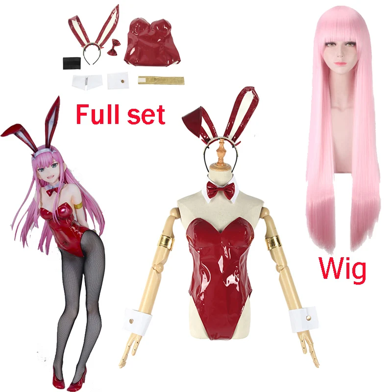 

Anime Sexy Zero Two Bunny Girl Cosplay Costume DARLING in the FRANXX Cosplay Costume 02 Sexy Women Jumpsuit Red Leather Jumpsuit