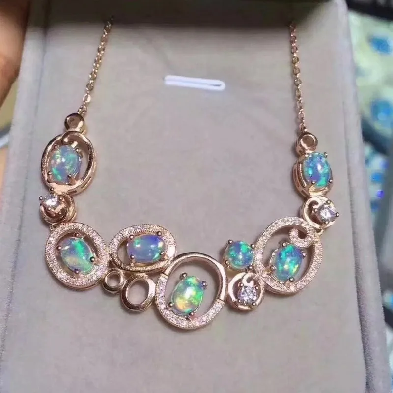 Fidelity natural opal chains Necklaces s925 sterling silver fashion