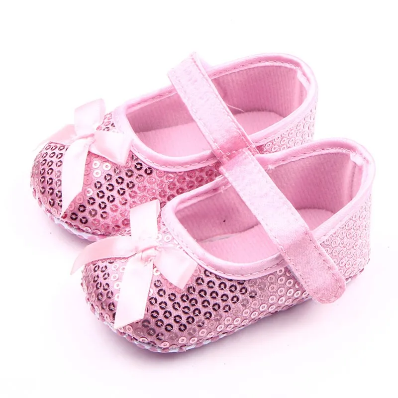 New Style Soft Sole Beautiful Butterfly Bling Shallow Newborn Baby Girl