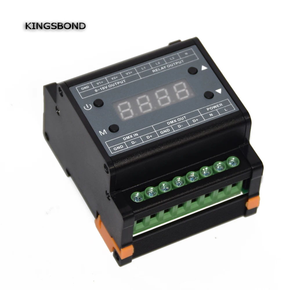 DMX303 3channels high voltage dimmer,AC90 240V Power supply 3 channels