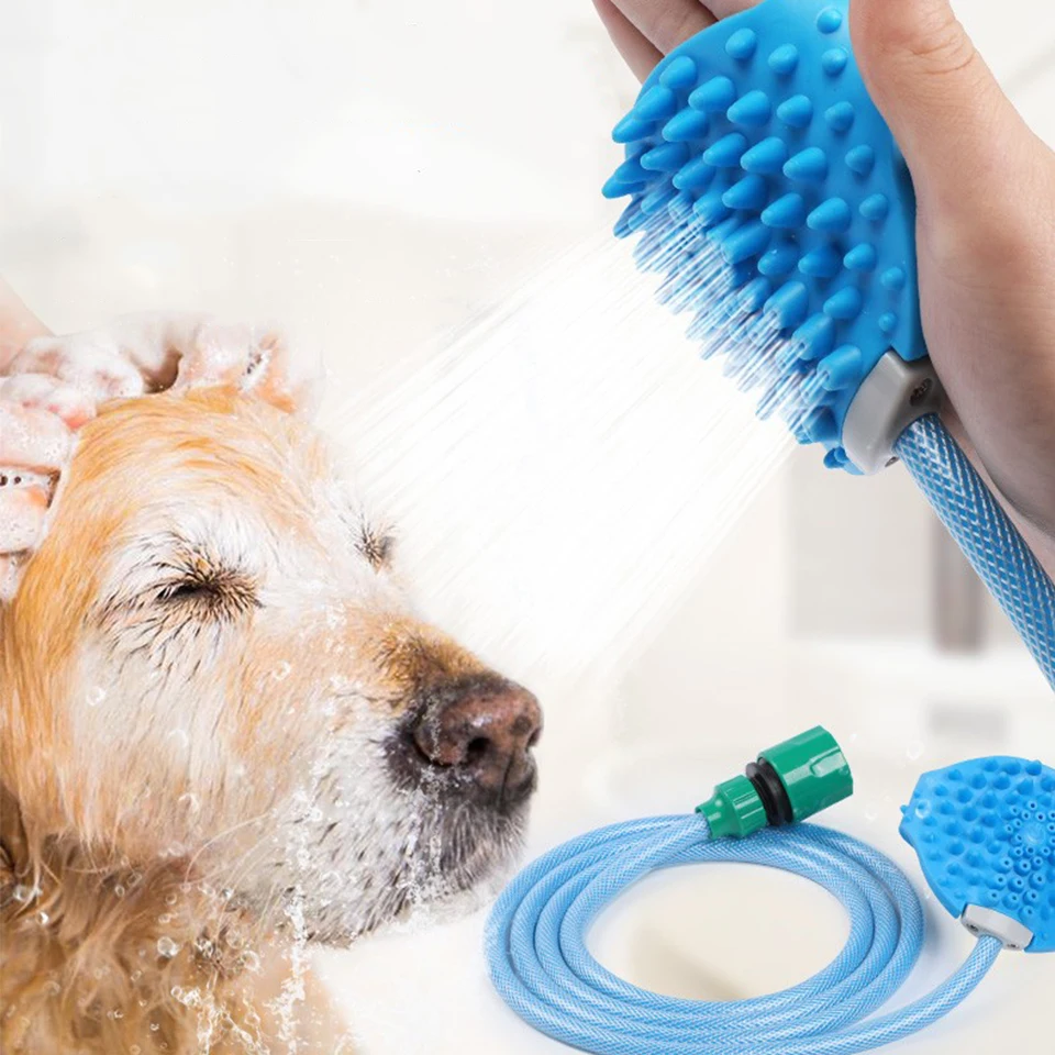 

Dog Bath Sprayer With Dog Shower Head/Hose Pet Bathing Tool Comfortable Massager Shower Tool Dog Washing Brush Pets Supplies