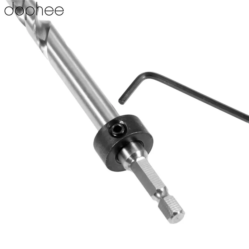 Dophee 9 5 мм твист ступенчатое сверло + глубина стопорный воротник шестигранный