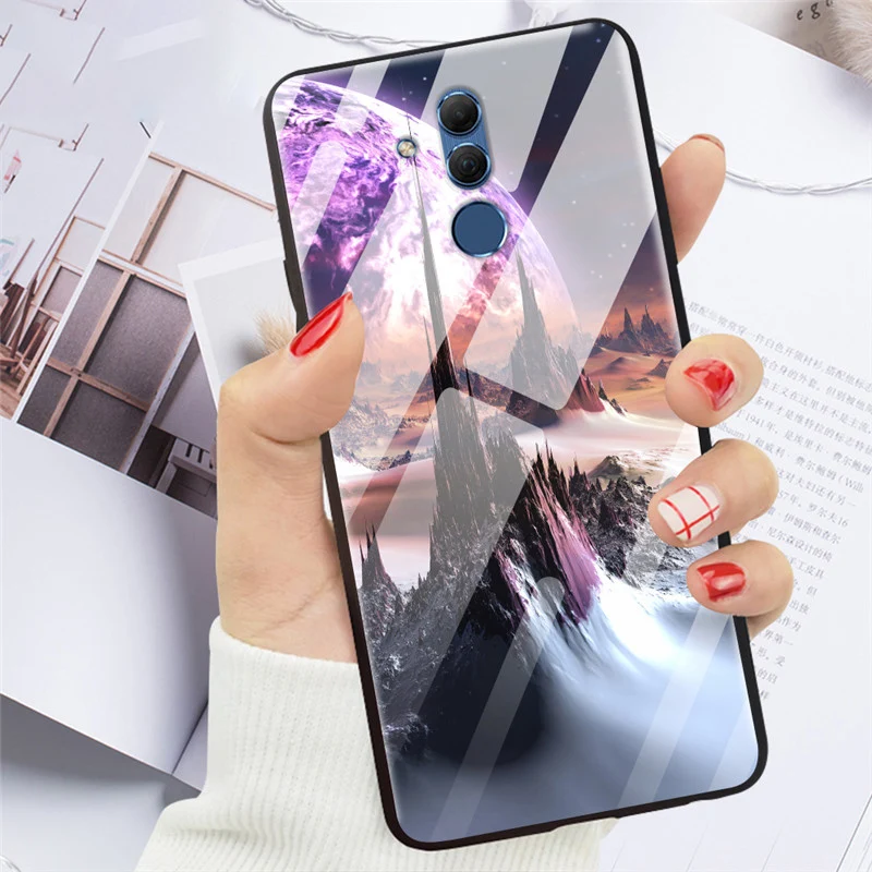Чехол для Huawei Mate 20 Lite чехол из закаленного стекла с изображением планеты космоса