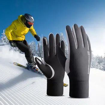 

Outdoor Touch Screen Full-fingered Waterproof Windproof Warm And Fleece-lined Gloves For Riding And Skiing Gloves