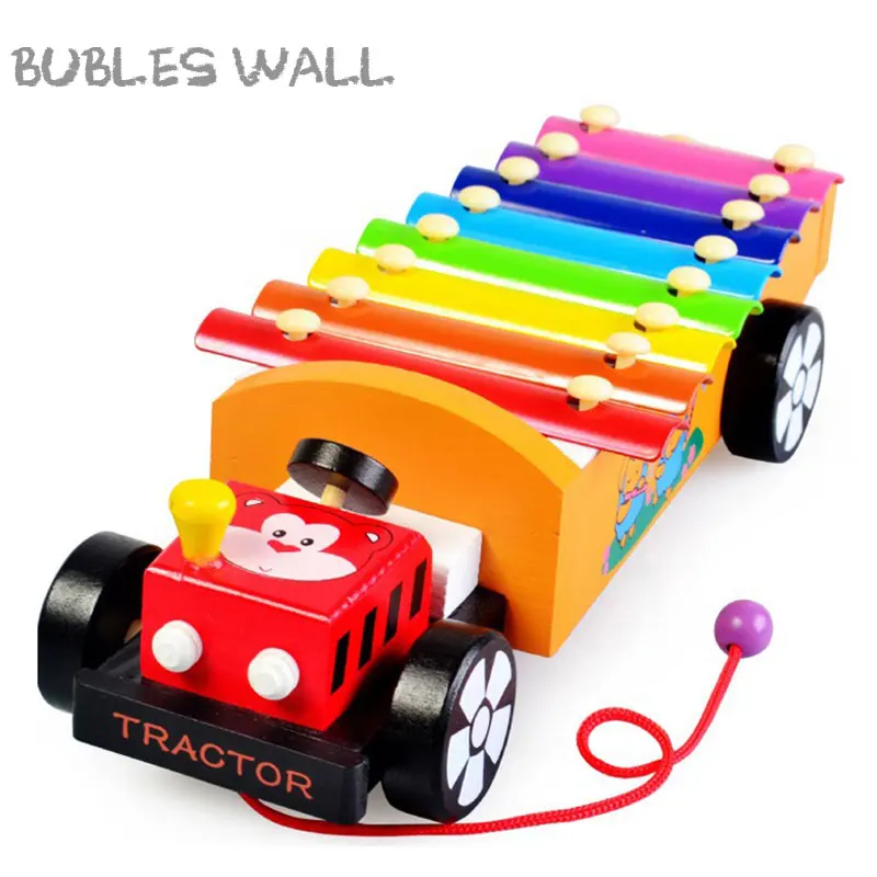 

Bubels Wall Cartoon Wooden Xylophone 8-Note Toy Musical Instrument Trailer Car Shape Puzzle Toys For Children Learning Music Toy