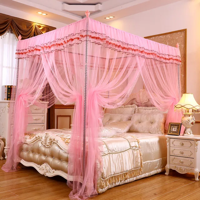 [Byetee] Princess Bed Nets Three Door Mosquito Nets Square Top Bedding