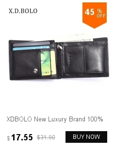 X.D.BOLO Genuine Cowhide Leather Men Wallet Trifold Wallets Fashion Design Brand Purse ID Card Holder With Zipper Coin Pocket