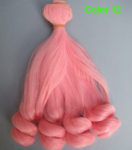 18 см качественные высокотемпературные кукольные парики 1/3 1/4 1/6 BJD SD AD diy кукольные волосы для куклы blyth - Цвет: Color 12