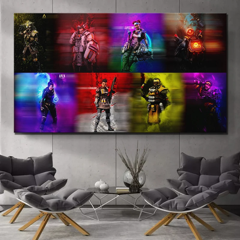 

Home Decor Prints Painting Pictures 1 Set Apex Legends Characters Games Wall Art Modular Modern Canvas Poster Bedside Background