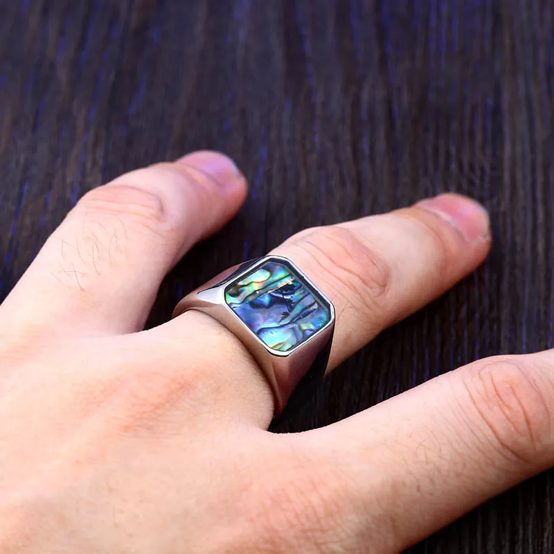 BEIER, 316L, нержавеющая титановая сталь, цветные ракушки, геометрическое кольцо для мужчин и женщин, полированное обручальное кольцо, подарок для любви, BR8-591