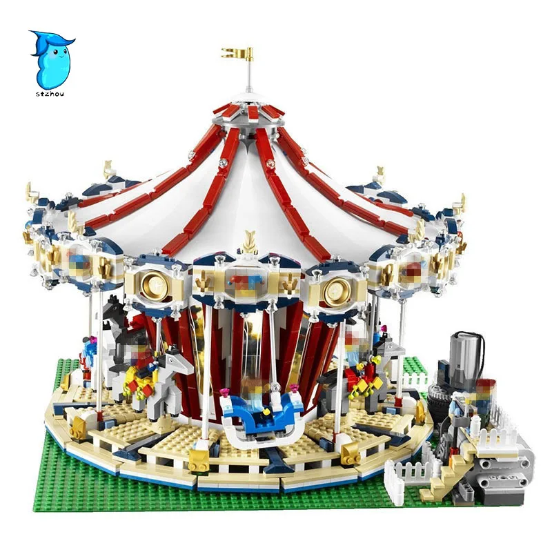 

3263PCS Lepin 15013A City Street Ceator Carousel Model Building Kits Blocks Toy amusement park Compatible 10196 Birthday Gifts