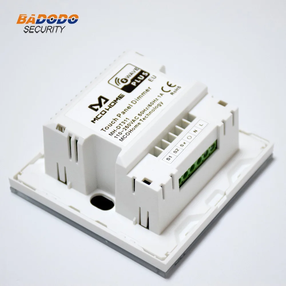 Z wave plus eu868 42mhz MCO домашняя стеклянная сенсорная панель диммер светильник с