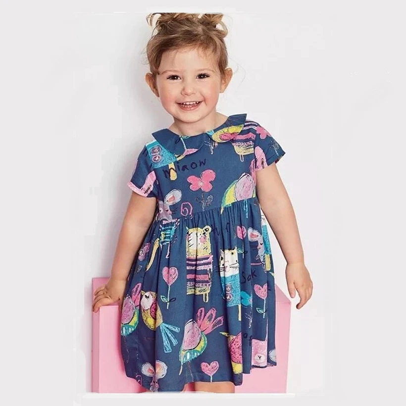 

Summer Style Cartoon Girls Dress Casual Baby Girls Dresses Children's Clothing Vestidos Infantis Princess Toddler Girl Dresses