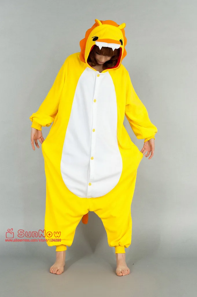 Унисекс для взрослых Vestido женщин желтый лев костюмы комбинезоны мультяшная
