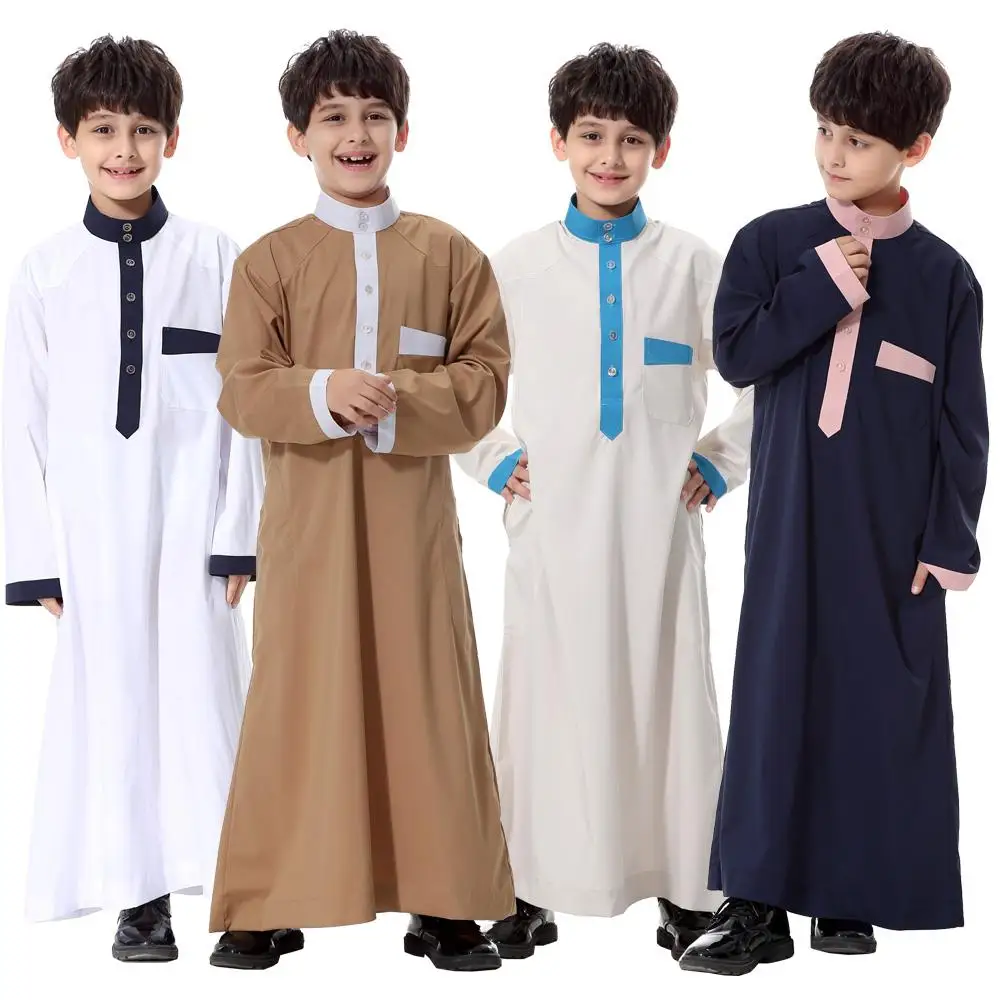 

Muslim Boys Jubba Thobe Middle East Arabic Kids Abaya Long Dress Islam Teenagers Caftan Robe Djellaba Gowns Dishdasha Clothing