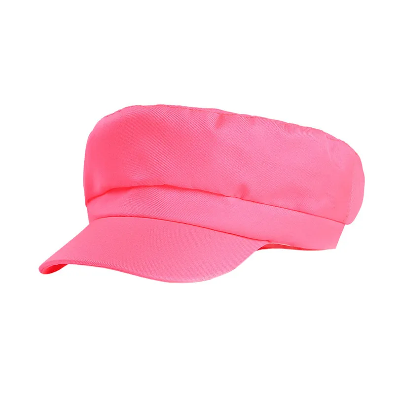 European and American Trend Pure Color Fluorescent Military Hats Men And Women Simple Fashion Hats For Women 30AP29 (10)