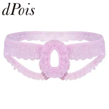 Сексуальное мужское нижнее белье, кружевные оборки, нежные Гей Трусики, с вырезами, открытая спина, трусы, открытая дыра, нижнее белье, открытая промежность, эротические трусы