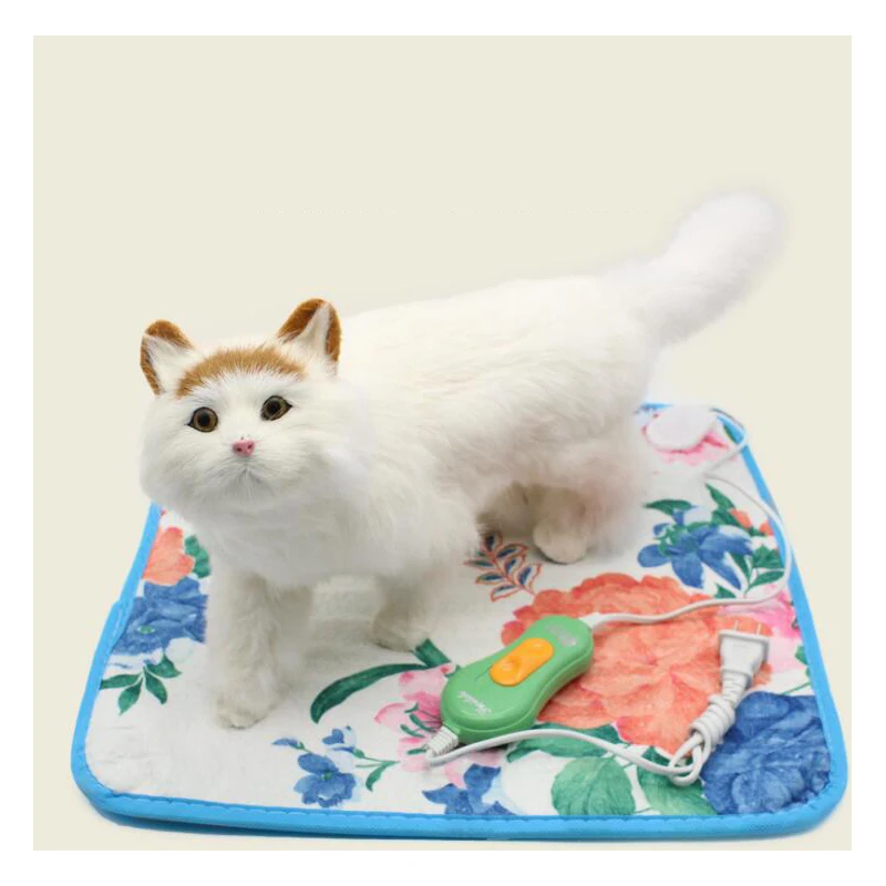 220V Pet Electric Dog Cat Heating Pad Indoor Waterproof Adjustable Print Warming Mat Bed Blanket Pets | Дом и сад