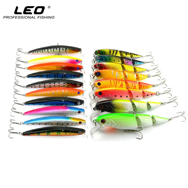 

Minnow Fishing Lures Set 18pcs Hard Plastic Artificial Fishing Baits 3 Segments Jointed Swimbait Fishing Accessories
