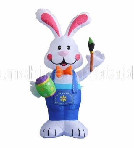 Giant Easter Inflatable Rabbit Bunny Egg Paintbrush Lawn Indoor Outdoor Decoration free shipping roof top promotional giant inflatable easter bunny rabbit model with carrot for outdoor decoration