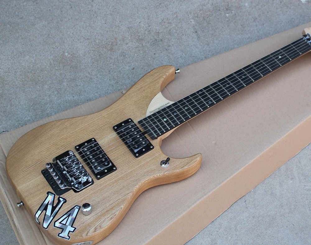 Factory Custom Natural Wood Color Electric Guitar with Elm Body